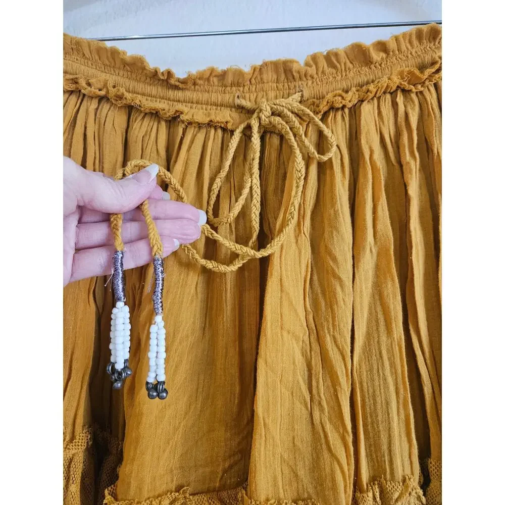 Free People Festival Crinkle Mesh Detail Mini Skirt, Size L - Picture 4 of 10